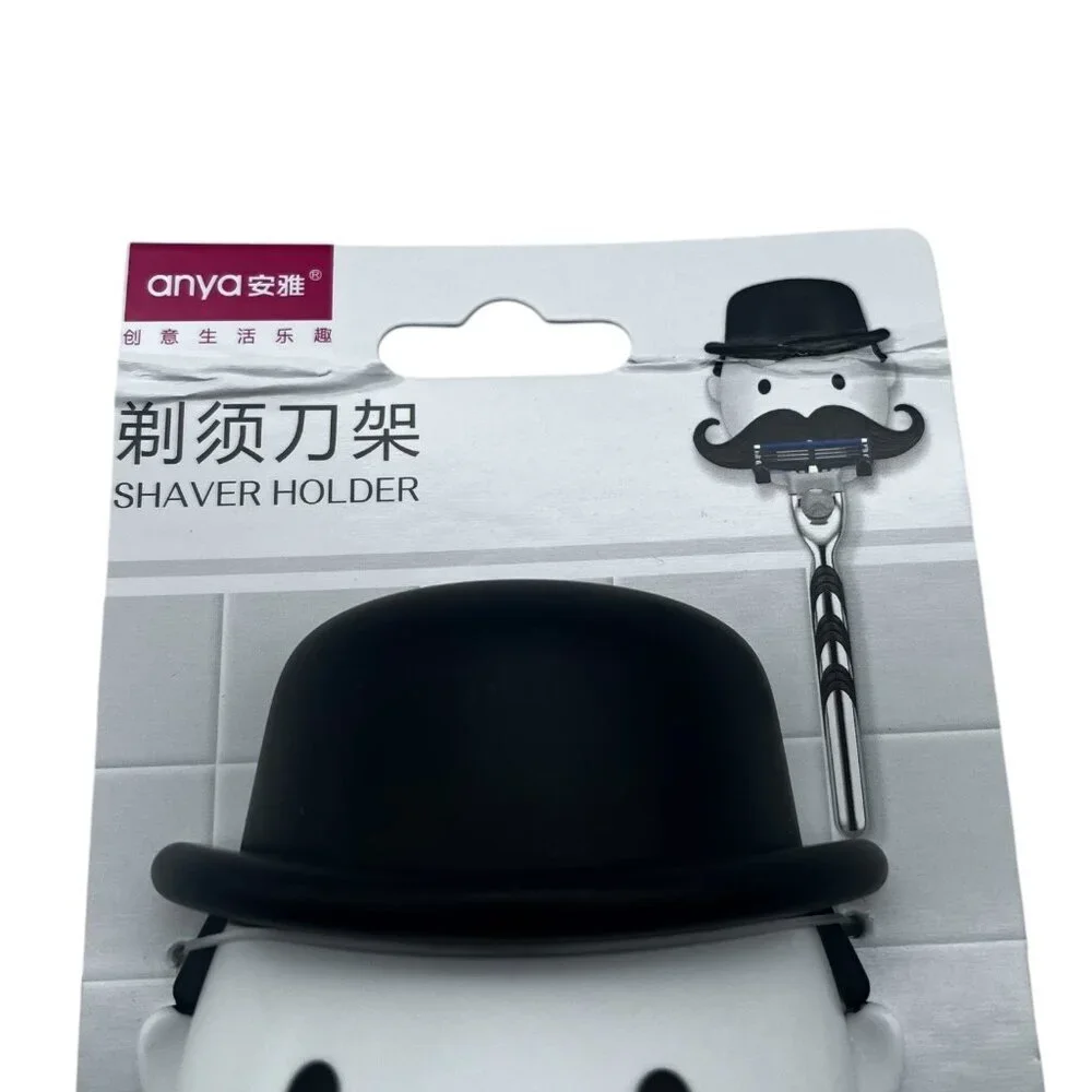 Anya Shaver Holder‎ With Mustache Design & Suction Mount